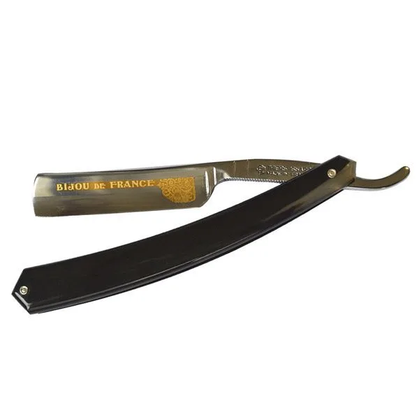 Thiers Issard Straight Razor Barberkniv (Black Horn Håndtag 5/8")