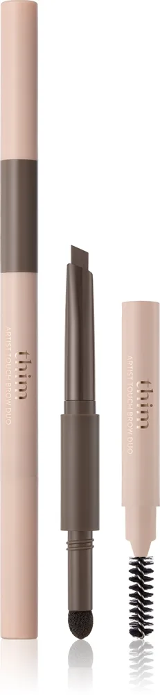thim Artist Touch Brow Duo Dual-Ended Eyebrow Pencil med borste Skugga 02 Natural Brown 0.6 g