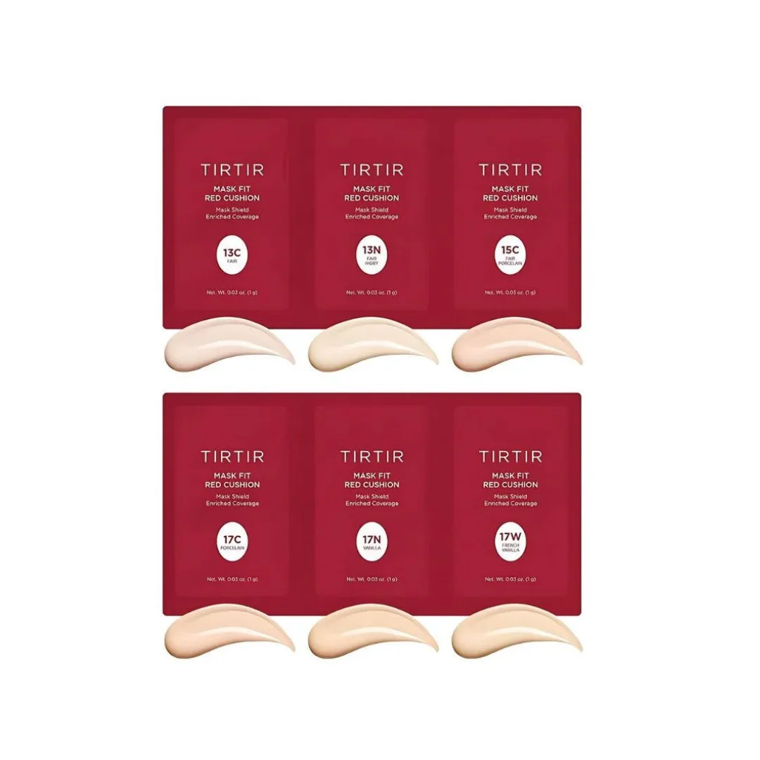 Tirtir Mask Fit Red Cushion 6 Shade Trial Kit 1g*6EA (13C-17W) - Light