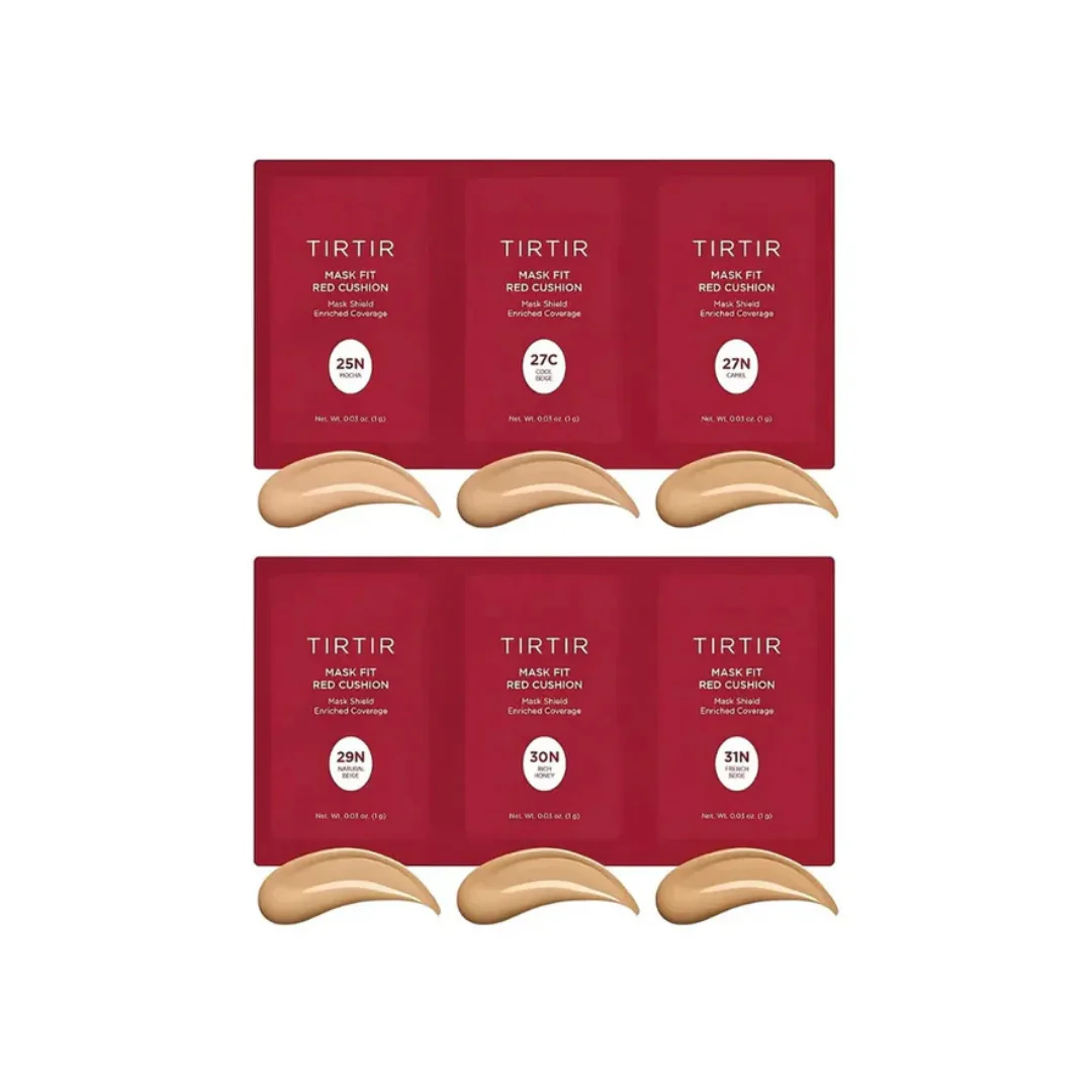 TIRTIR Mask Fit Red Cushion 6 Shade Trial Kit 1g*6EA (25N-31N) - Mediu
