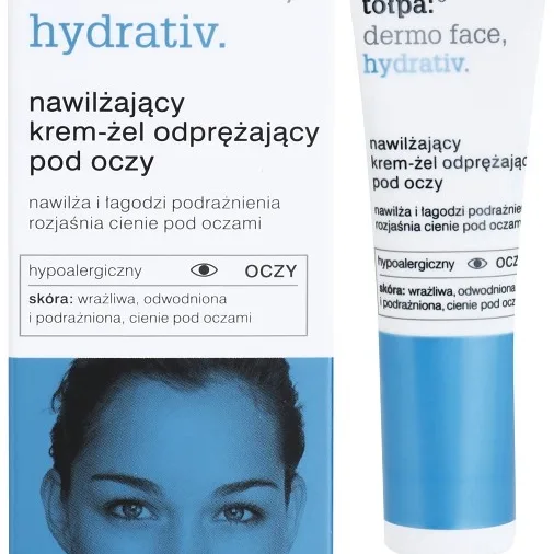 Tołpa Dermo Face Hydrativ Gel-kräm för ögon för att behandla ringar under ögonen 10 ml