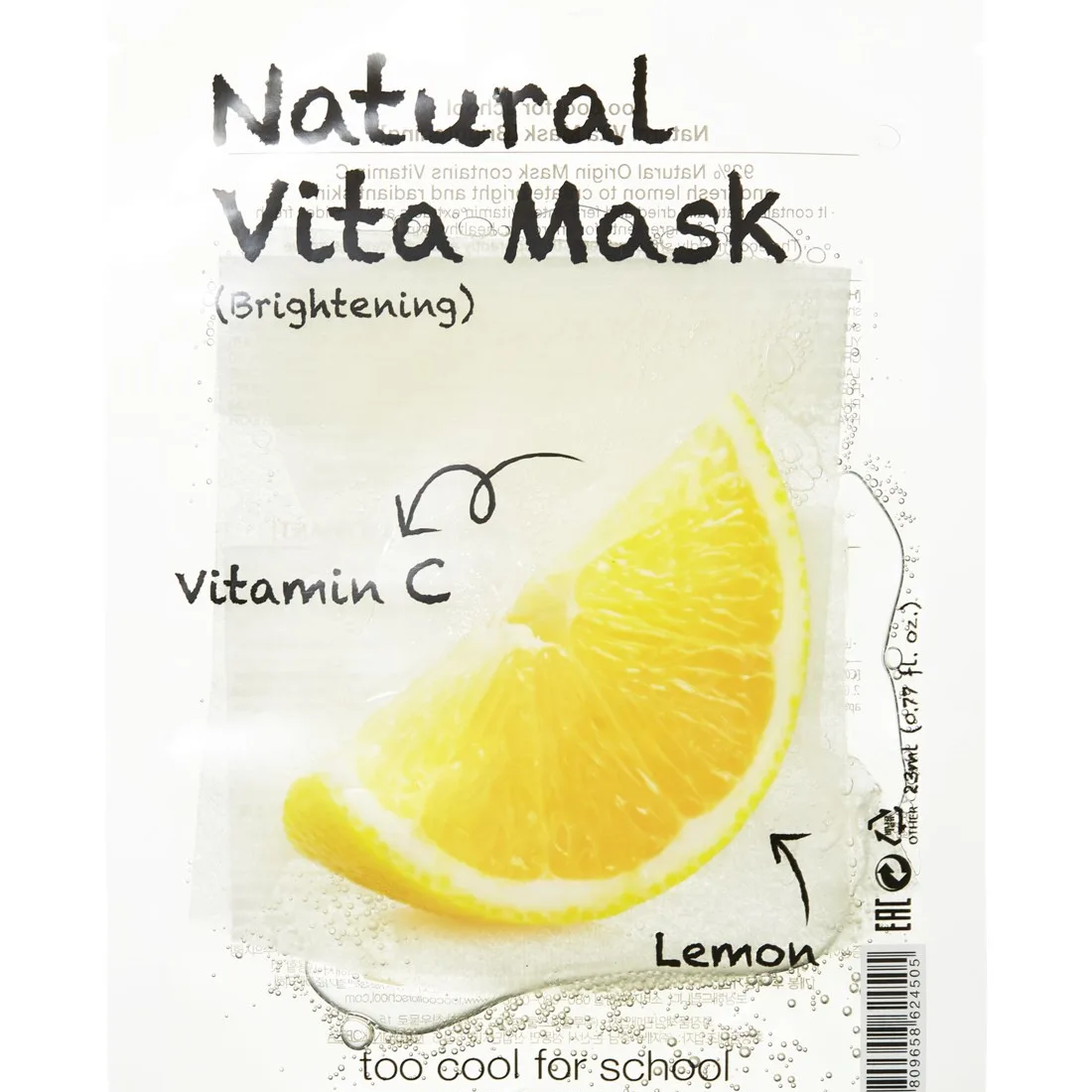 Too Cool For School Natural Vita Mask Brightening (C/Lemon) 23 ml