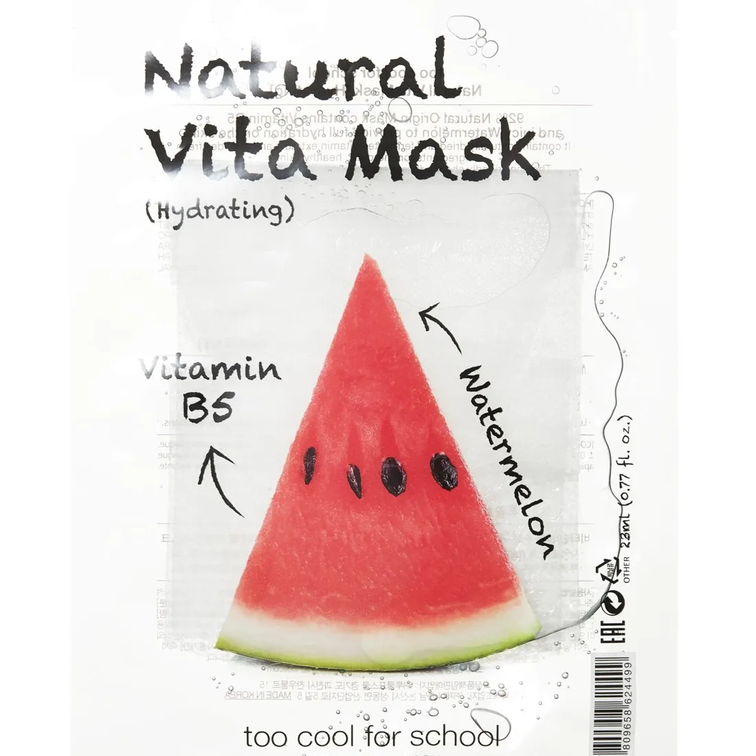 Too Cool For School Natural Vita Mask Hydrating (B5/Watermelon) 2