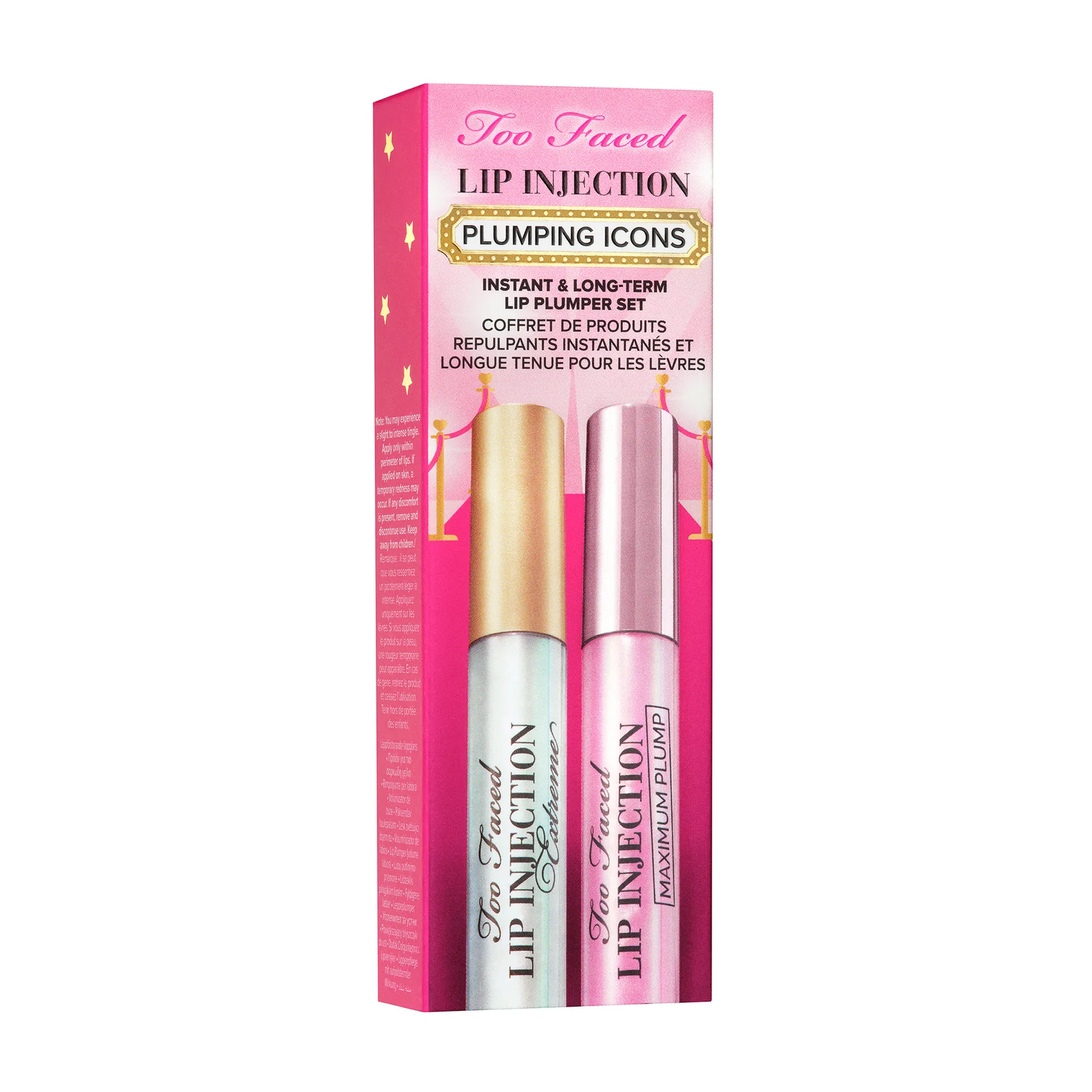 Lip Injection Plumping Icons Set