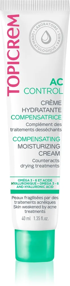 Topicrem AC Compensating Moisturizing Cream Fuktgivande kräm För fet aknebenägen hud 40 ml