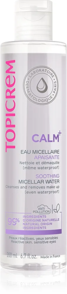 Topicrem CALM+ Soothing Micellar Water Udglattende micellært vand til ansigt og øjne 200 ml