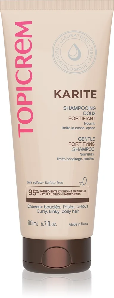Topicrem KARITÉ Gentle Fortifying Shampoo vahvistava shampoo haurastuneille hiuksille 200 ml