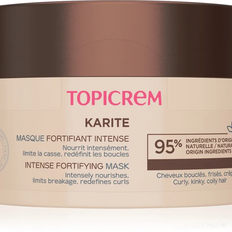 Topicrem KARITÉ Intense Fortifying Mask vahvistava naamio aaltoileville ja kiharille hiuksille 250 ml