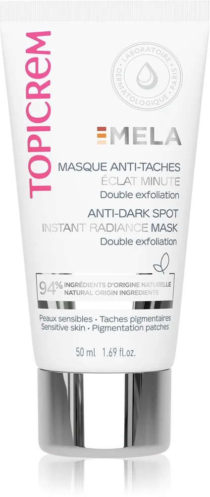 Topicrem MELA Anti-Dark Spot Instant Radiance Mask kirkastava naamio pigmenttiläiskien ehkäisyyn 50 ml