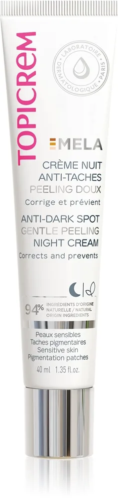 Topicrem MELA Corrective Night Cream korjaava yövoide pigmenttiläiskien ehkäisyyn 40 ml