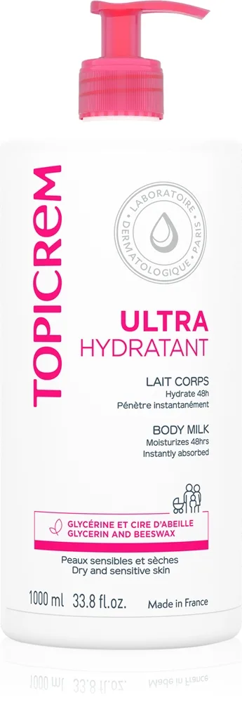 Topicrem UH BODY Ultra-Moisturizing Body Milk Djupt återfuktande kroppslotion För torr och känslig hud 1000 ml