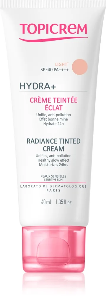 Topicrem UH FACE HYDRA+ Radiance Tinted Cream Tinted Moisturiser SPF 40 Skugga Medium 40 ml