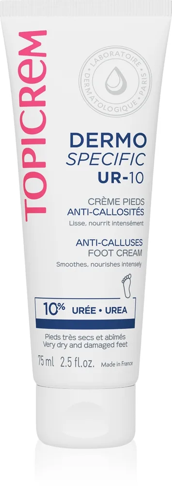 Topicrem UR-10 Anti-Calluses Foot Cream Fotkräm med närande och återfuktande effekt 75 ml