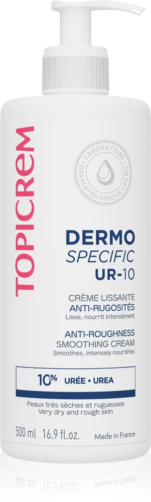 Topicrem UR-10 Anti-Roughness Smoothing Cream vartalovoide erittäin kuivalle iholle 500 ml