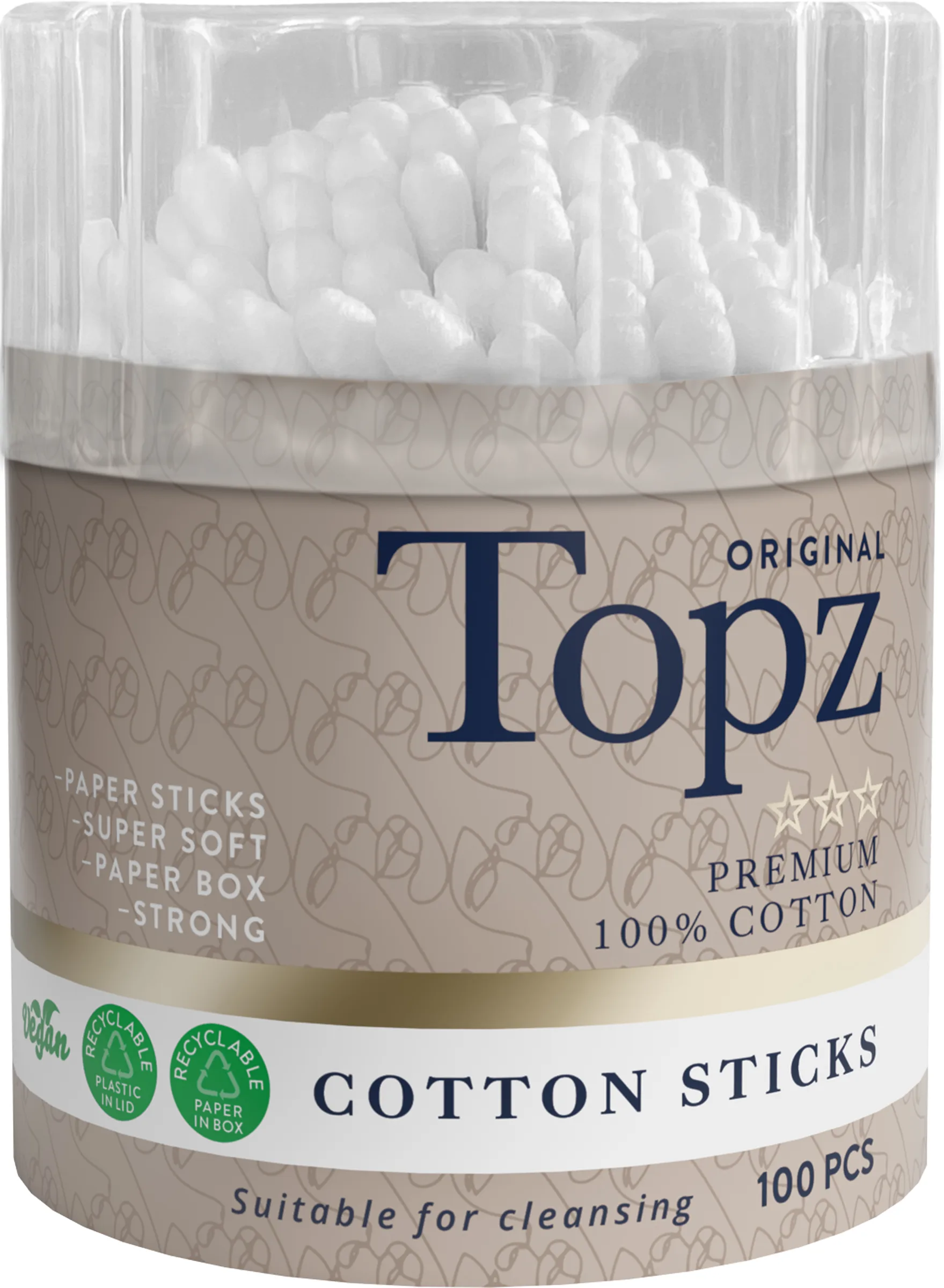 Topz Premium Cotton Sticks 100 pcs