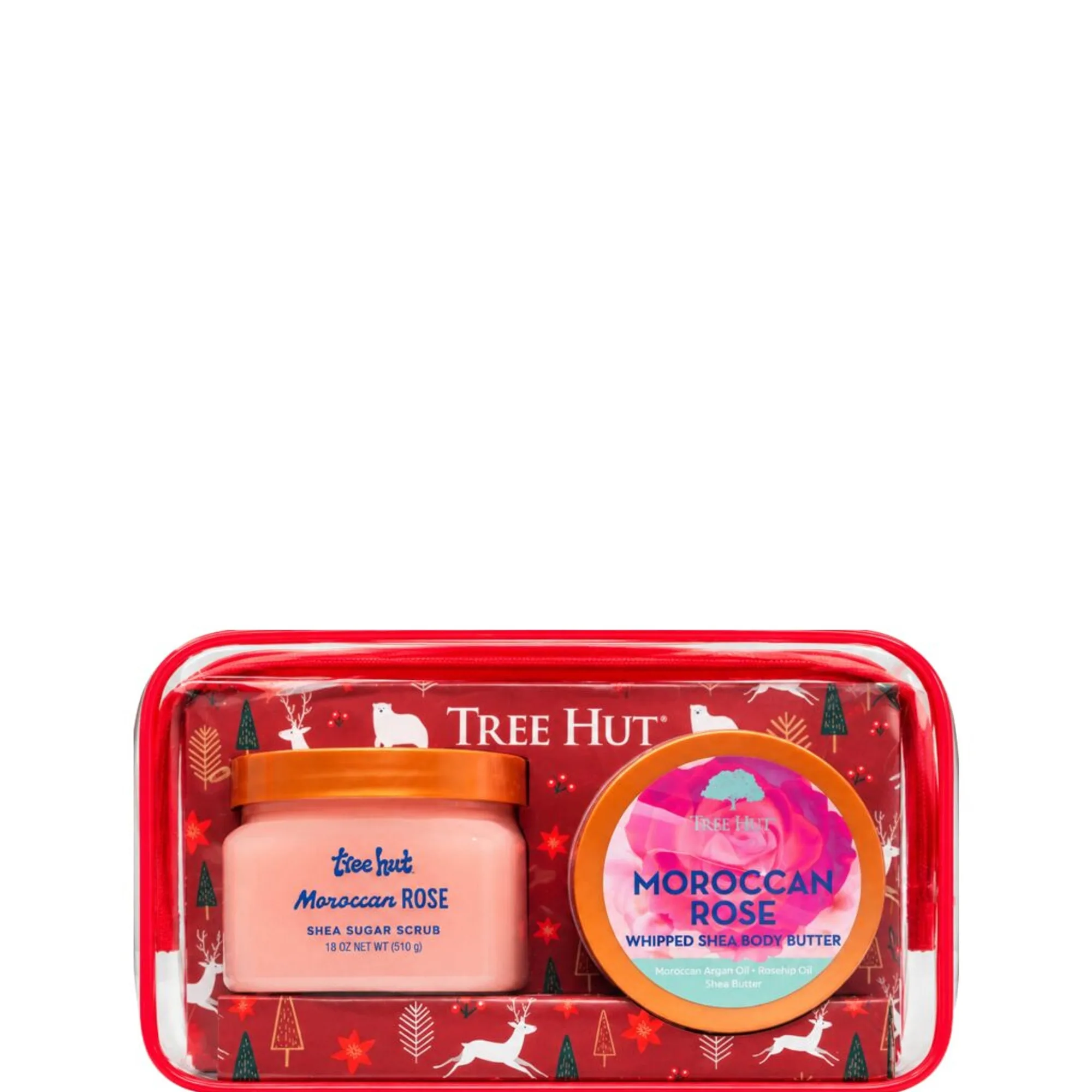 TREE HUT Xmas Set Moroccan Rose Sugar Scrub & Whipped Body Butter Kropsplejesæt