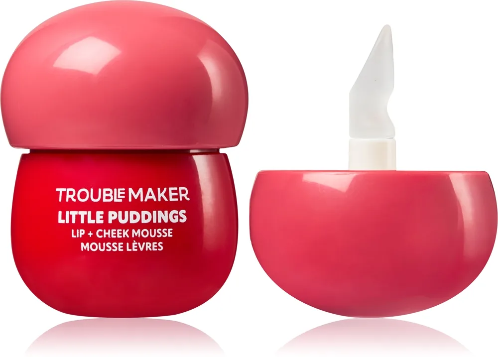 Trouble Maker Little Pudding Lip + Cheek Mousse Multifunktionell smink för läppar och ansikte Skugga Bunny Baby Pink 5 g