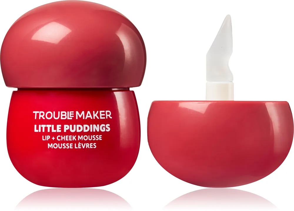 Trouble Maker Little Pudding Lip + Cheek Mousse Multifunktionell smink för läppar och ansikte Skugga Mimi Rose Pink 5 g