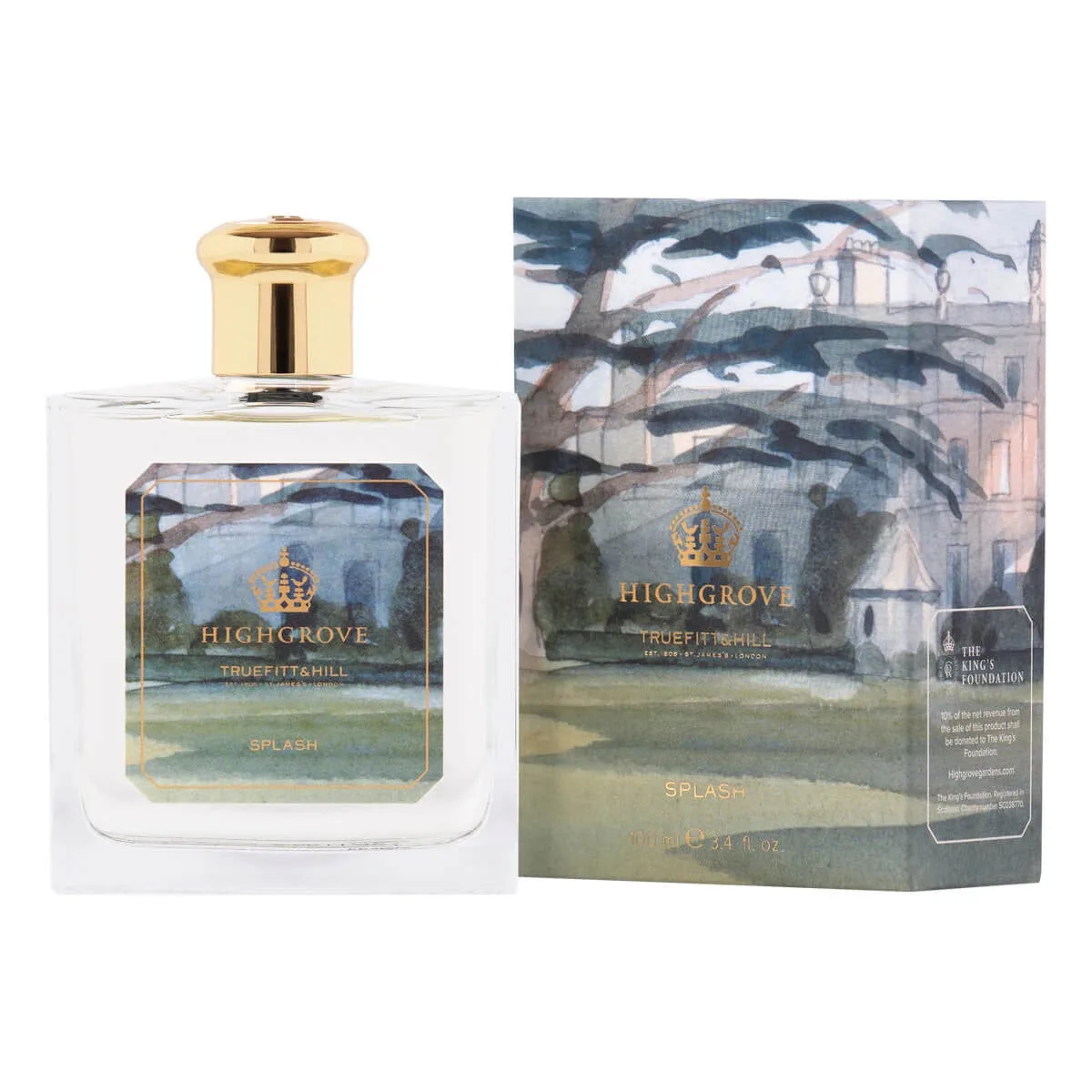 Truefitt & Hill Aftershave Splash, Highgrove, 100 ml.
