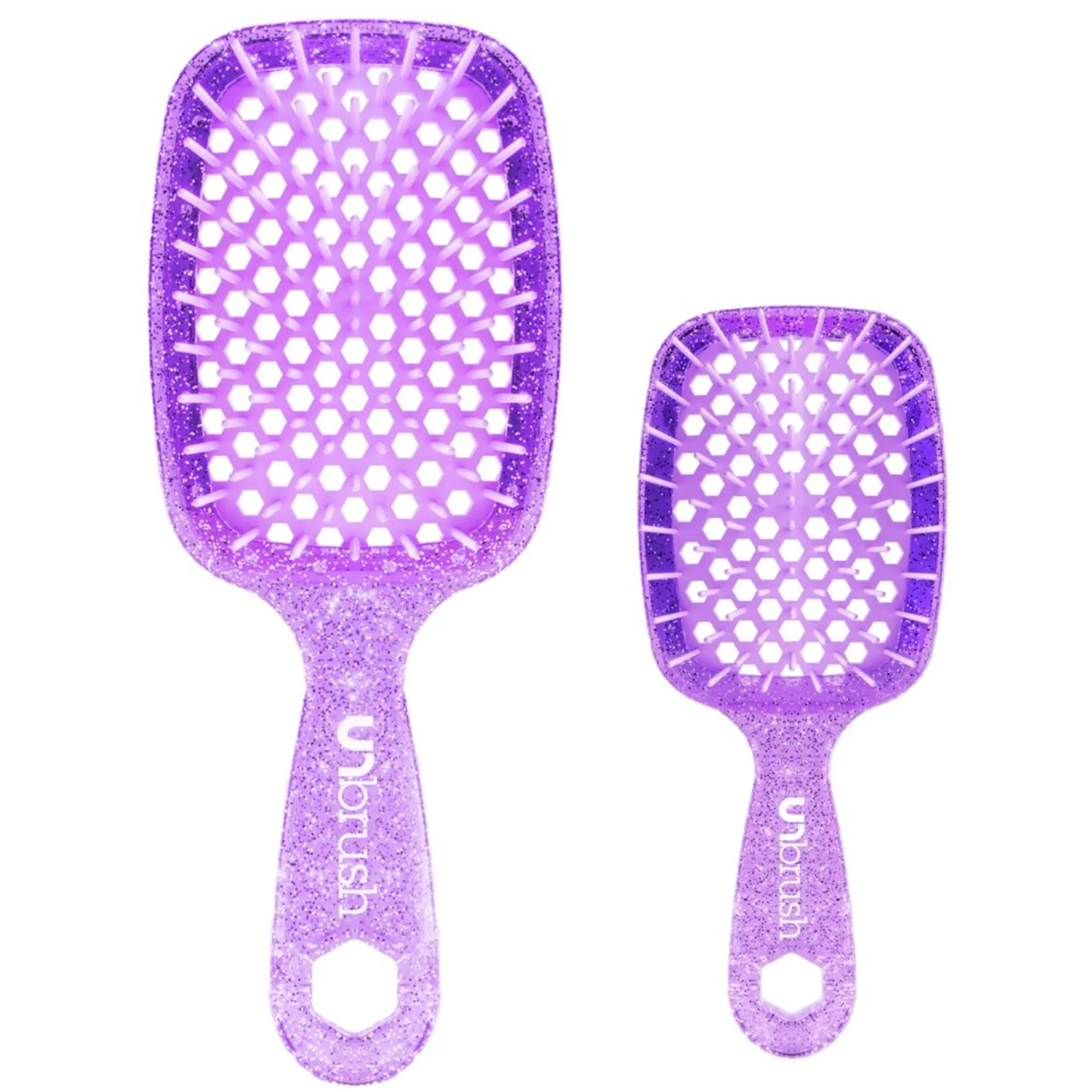 UNbrush Detangling Glitter Duo Set - Amethyst Lavender Detangling brush