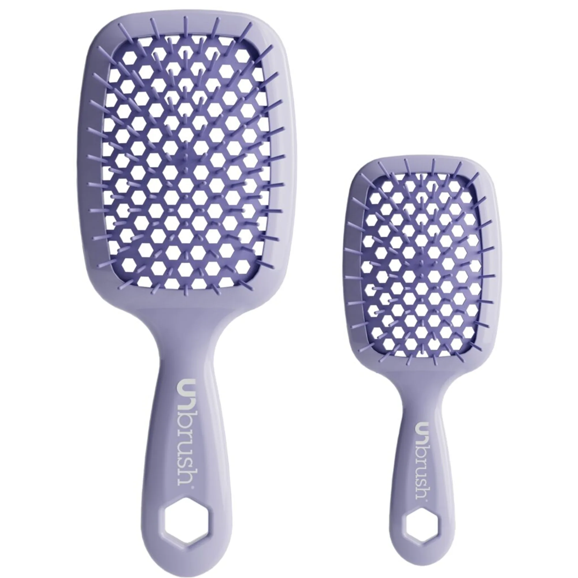 UNbrush Detangling Pastel Duo Set - Lilac Light Purple Detangling brush