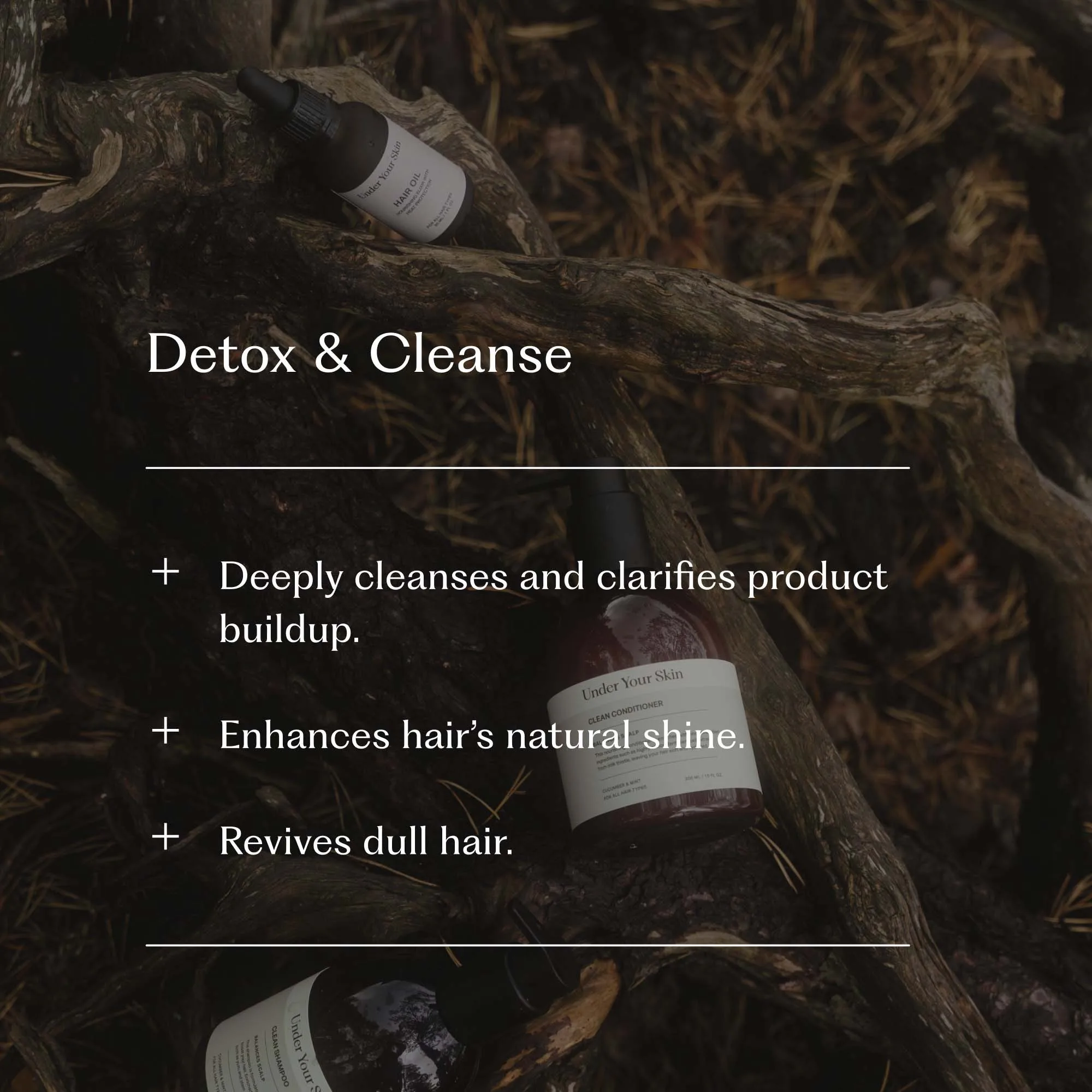 Under Your Skin Detox Clean Shampoo Balancing and Clarifying Cucumber Mint 300 ml