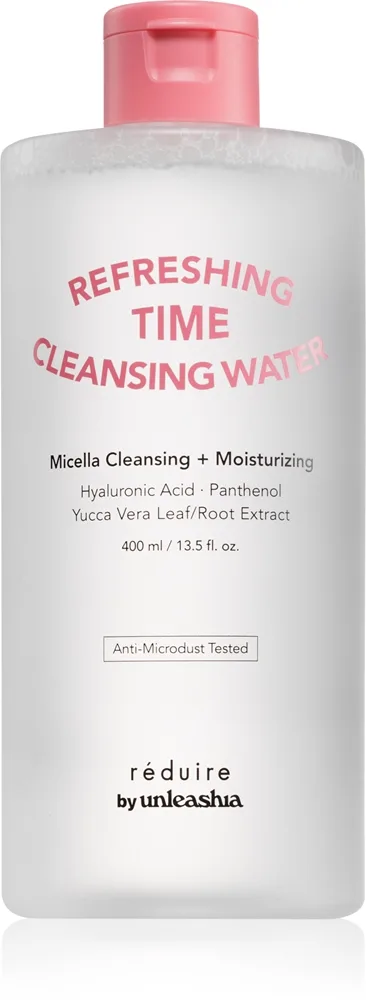 Unleashia Reduire Refreshing Time Cleansing Water Sensitiv rensende vand med hyaluronsyre 400 ml