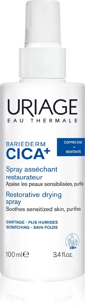 Uriage Bariederm Cica+ Restorative Drying Spray kuivaava ja rauhoittava suihke ärtyneelle iholle 100 ml