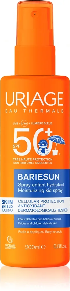 Uriage Bariésun Moisturizing Kid Spray SPF50+ lasten aurinkosuojasuihke SPF 50+ 200 ml