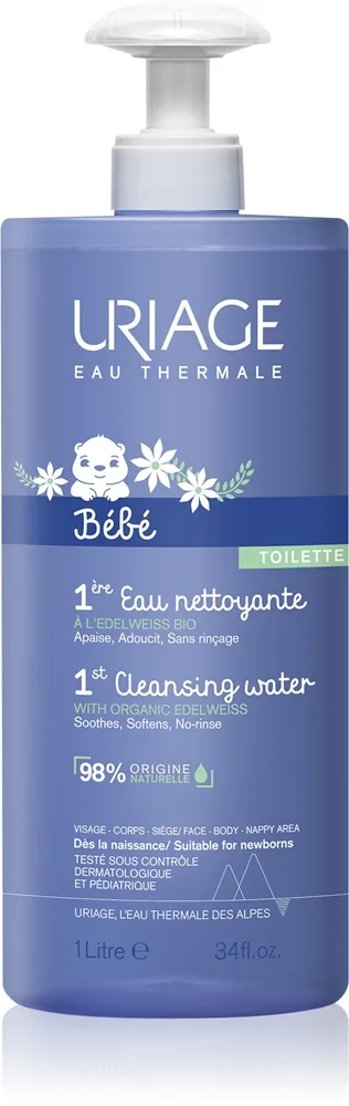Uriage Bébé 1st Cleansing Water Rengöringsvatten för kropp och ansikte 1000 ml