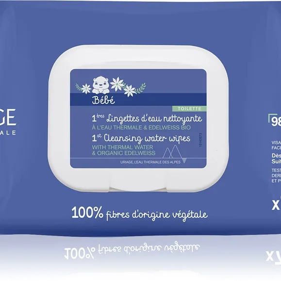 Uriage Bébé 1st Cleansing Wipes Rengöringsservetter för barn 70 st.