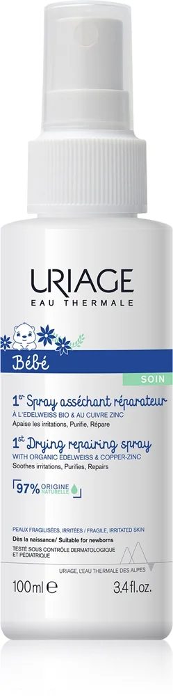 Uriage Bébé 1st Cu-Zn+ Drying Repairing Spray ärtyneisyyttä lievittävä suihke 100 ml
