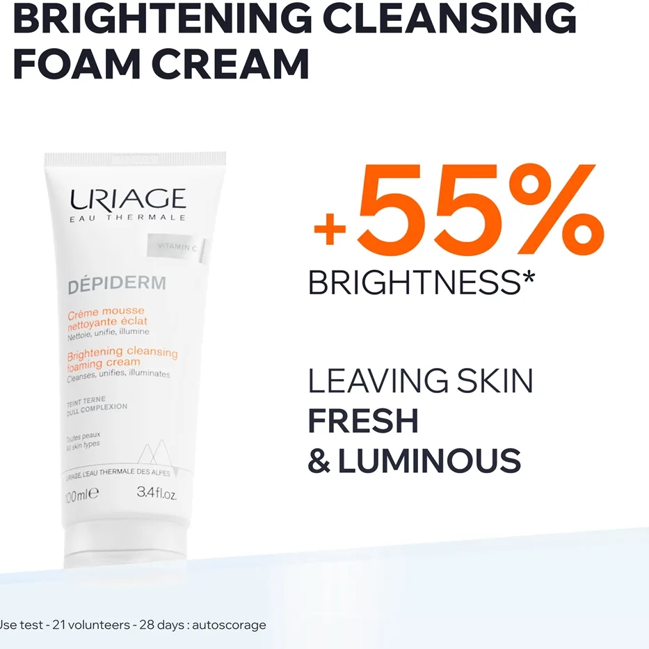 Uriage Dépiderm Brightening Cleansing Foam Rengörande skummande kräm 100 ml