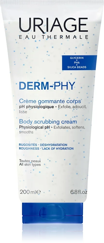 Uriage DERM-PHY Body Scrubbing Cream hoitava vartalokuorinta 200 ml