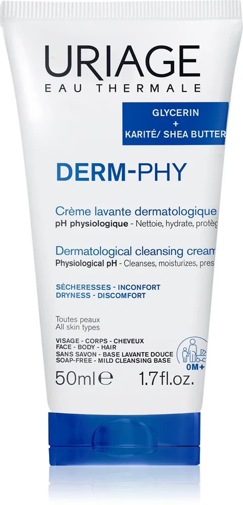Uriage DERM-PHY Dermatological Cleansing Cream kosteuttava suihkuvoide 50 ml
