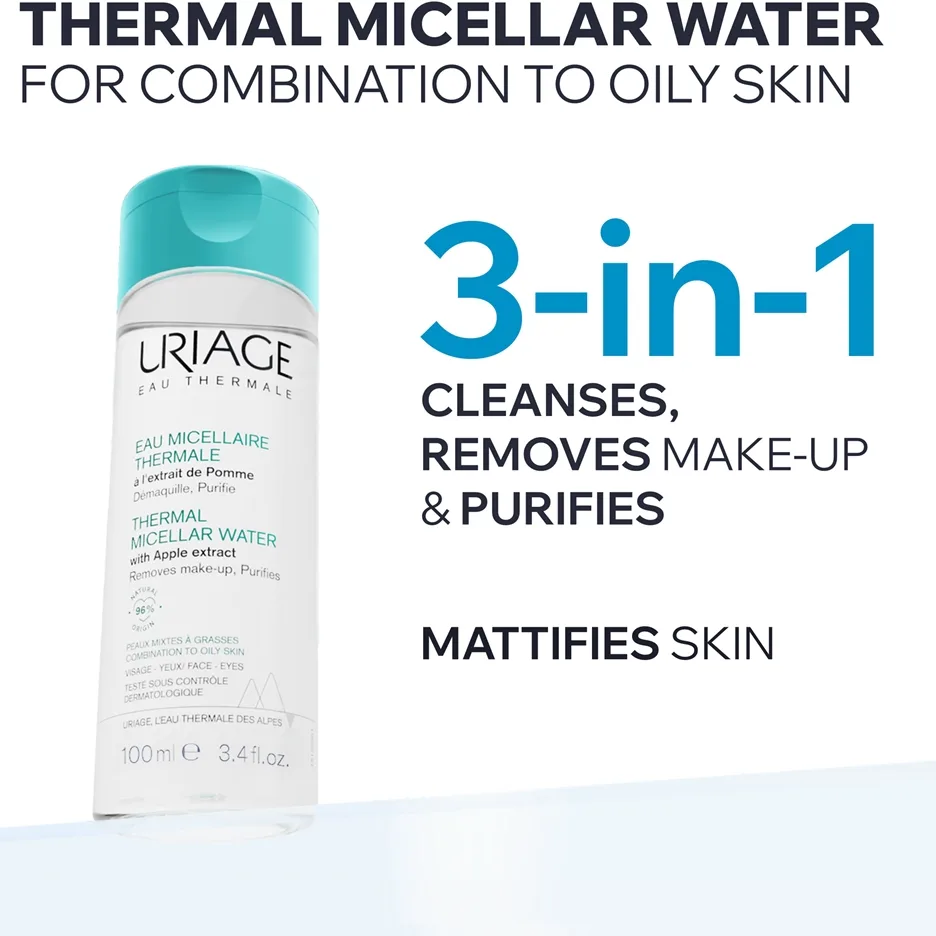 Uriage Hygiène Thermal Micellar Water - Combination to Oily Skin Rengörande micellärt vatten För blandhud till fet hud 100 ml