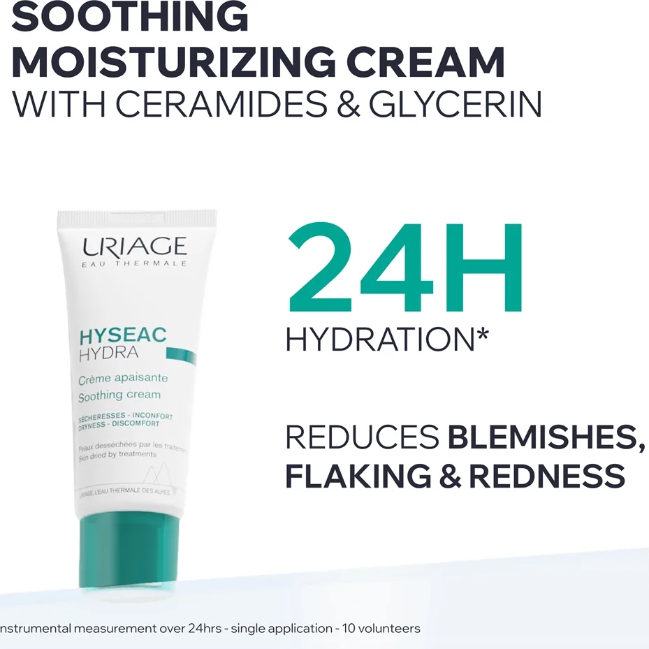 Uriage Hyseac Hydra Soothing Cream rauhoittava voide aknehoidon kuivattamalle ja ärsyttämälle iholle 40 ml