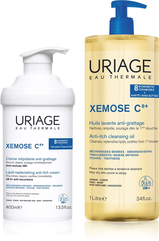 Uriage Xemose C8+ Comfort Set setti erittäin kuivalle ja herkälle atooppiselle iholle