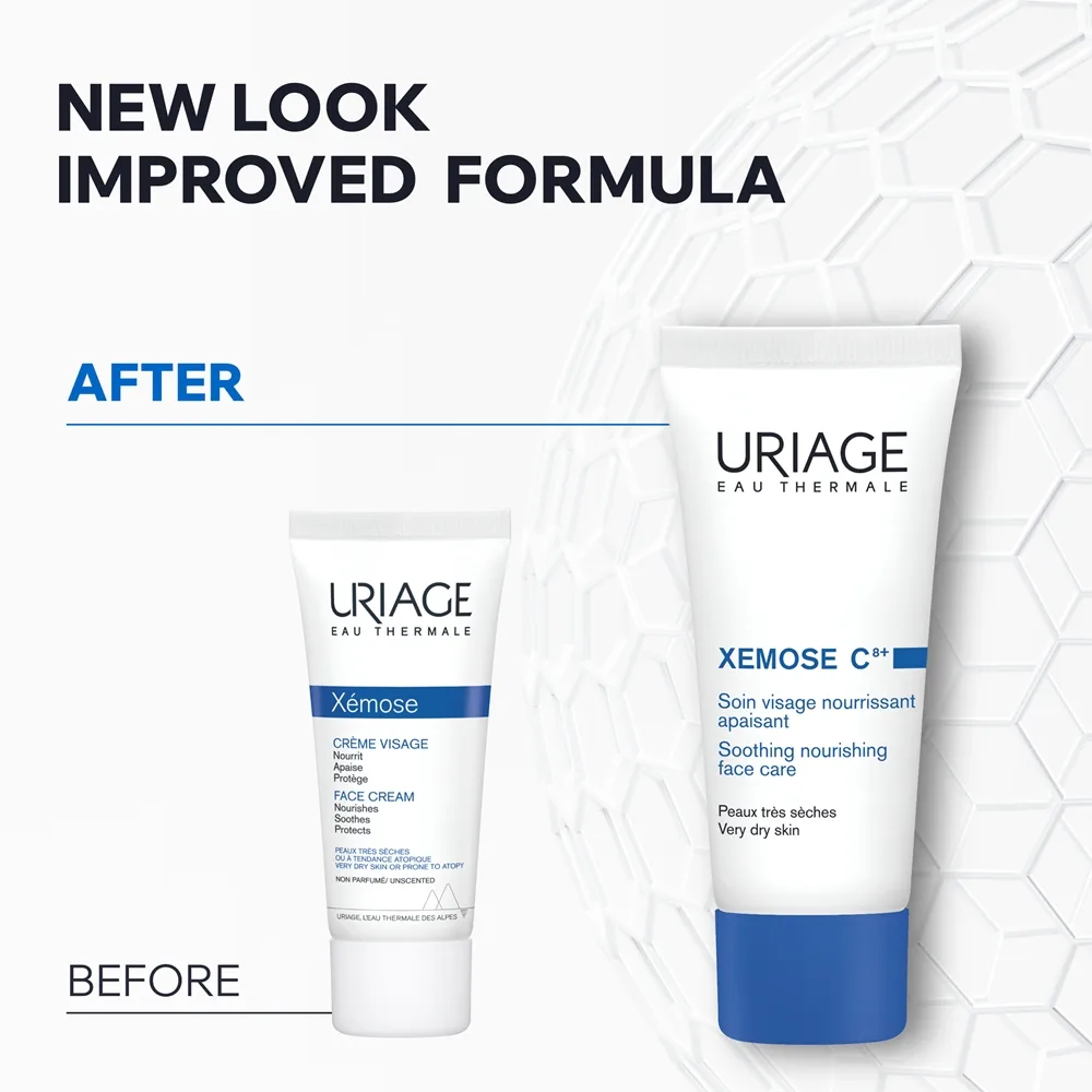 Uriage Xemose C8+ Soothing Nourishing Face Care Lindrande och närande kräm För torr till atopisk hud 40 ml