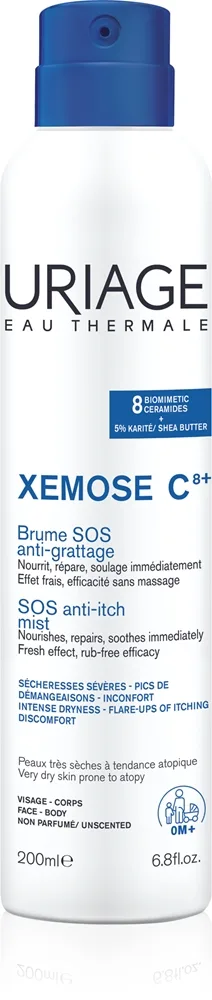 Uriage Xemose C8+ SOS Anti-Itch Mist SOS ekspres beroligende spray til kløende hud 200 ml