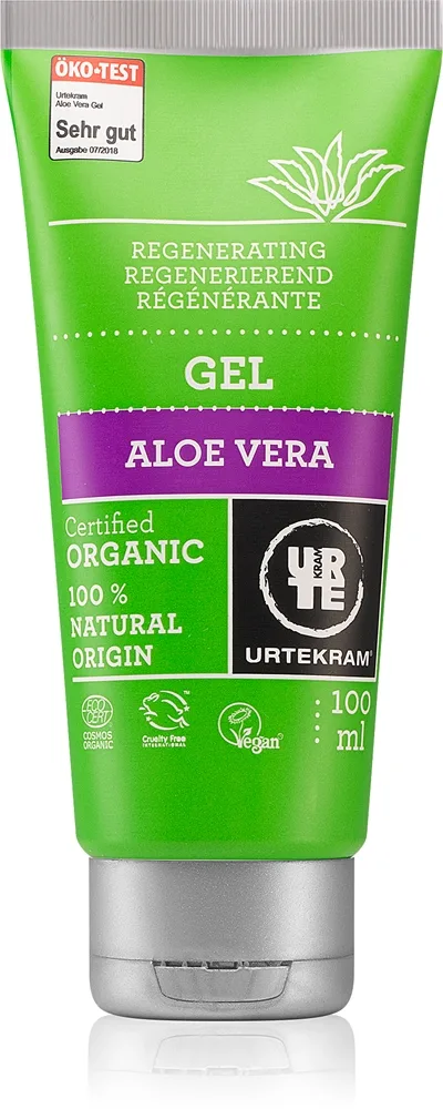 Urtekram Aloe Vera tehokkaasti kosteuttava ja virkistävä kasvogeeli sisältää aloe veraa 100 ml
