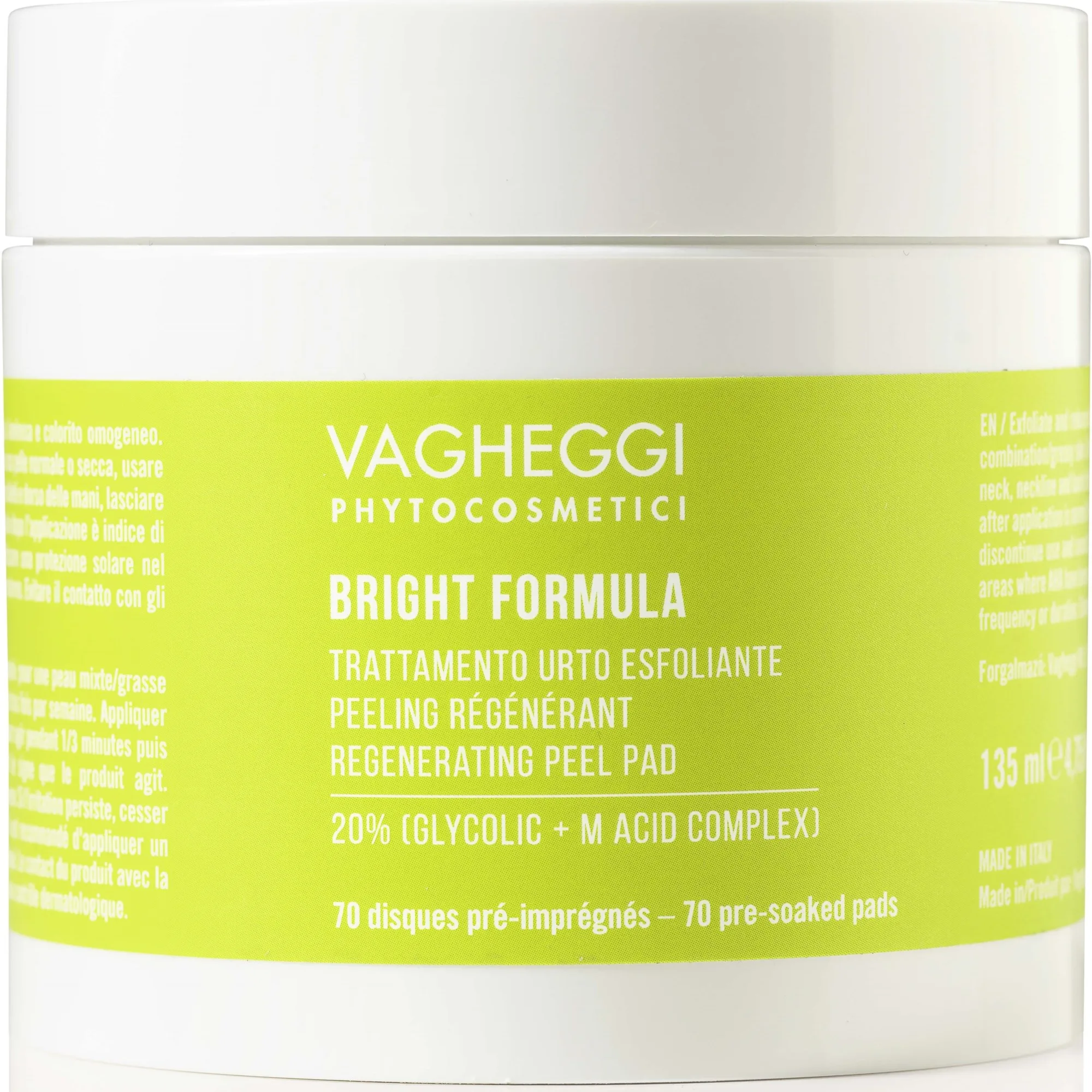 VAGHEGGI BRIGHT FORMULA Regenerating Peel Pad 135 ml
