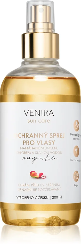 Venira Protective Hair Spray suojaava suihke auringon rasittamille hiuksille tuoksuva Mango and Lychee 200 ml