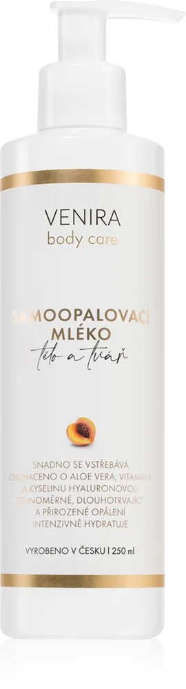 Venira Self-Tanning Lotion Brun-utan-sol kropps- och ansiktslotion Apricot 250 ml
