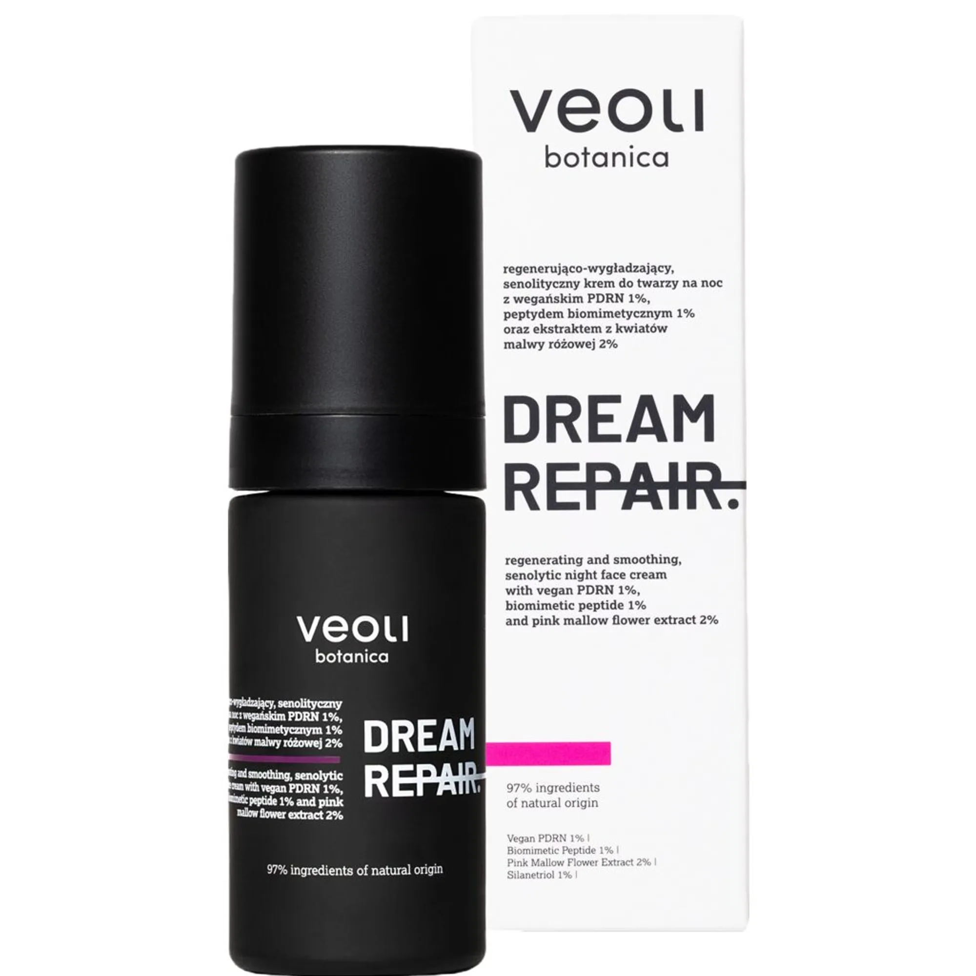 Veoli Botanica DREAM REPAIR Regenerating and smoothing, senolytic night face cream Yövoide