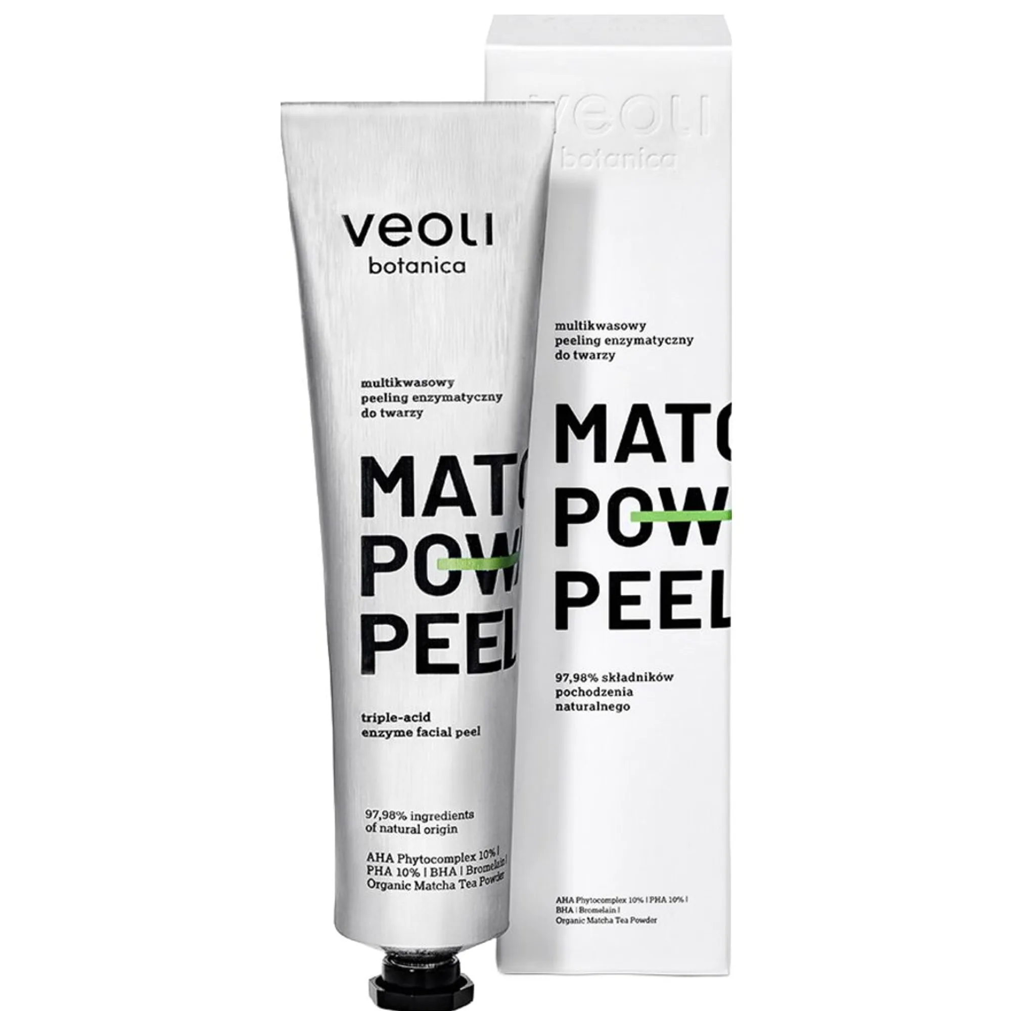 Veoli Botanica MATCHA POWER PEEL Triple-acid enzyme facial peel Kasvokuorinta