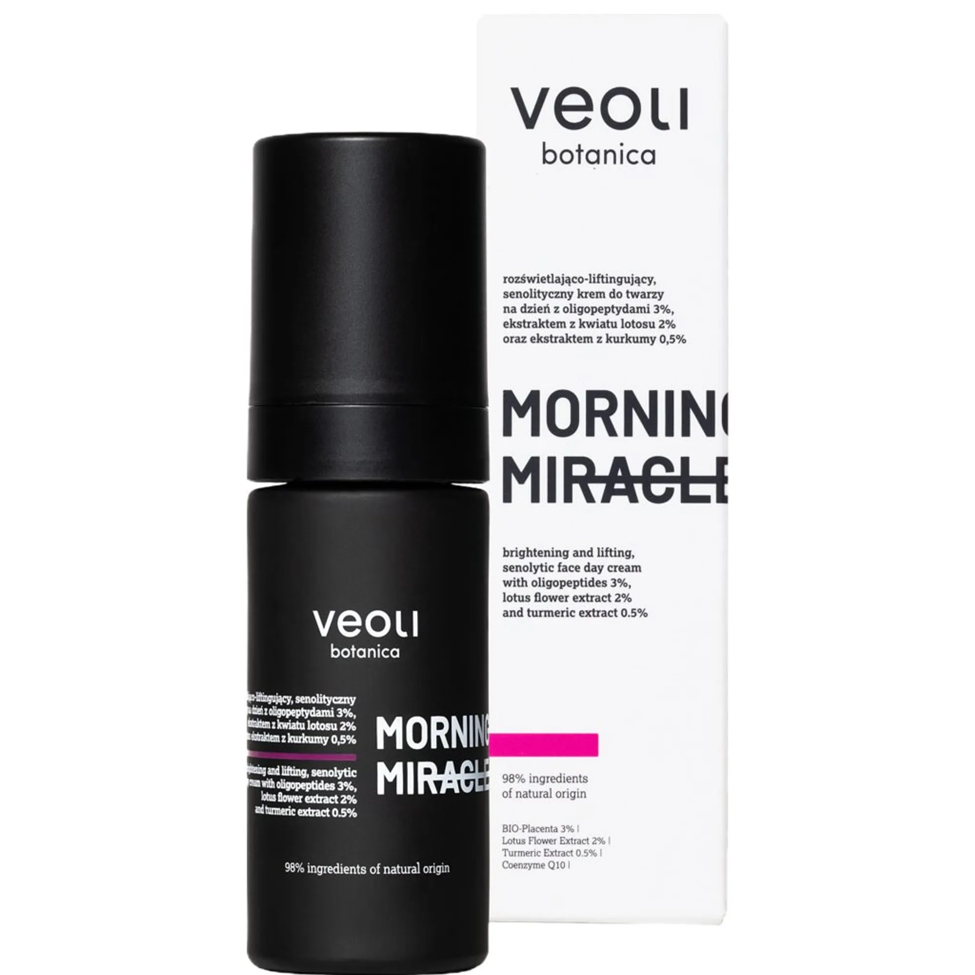 Veoli Botanica MORNING MIRACLE Brightening and lifting, senolytic face day cream Päivävoide