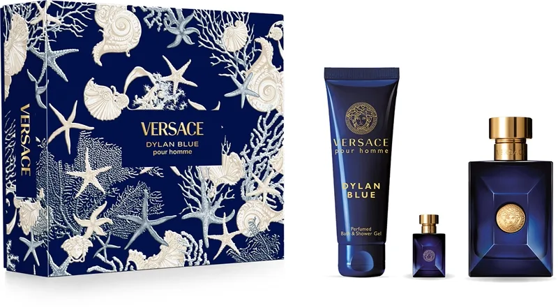 Versace Dylan Blue EdT Gift Set (EdT 100ml, EdT 5ml, Duschgel 150ml)