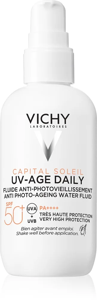 Vichy Capital Soleil UV-Age Daily ikääntymistä ehkäisevä fluidi SPF 50+ 80 ml
