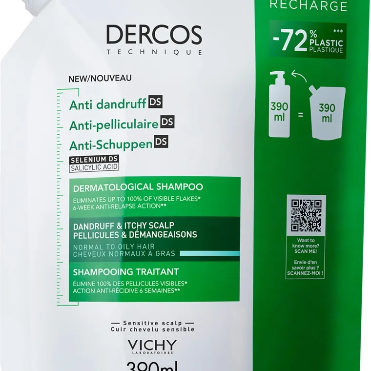 Vichy Dercos Anti-Dandruff Shamp Norm/Oily Refil 390 ml